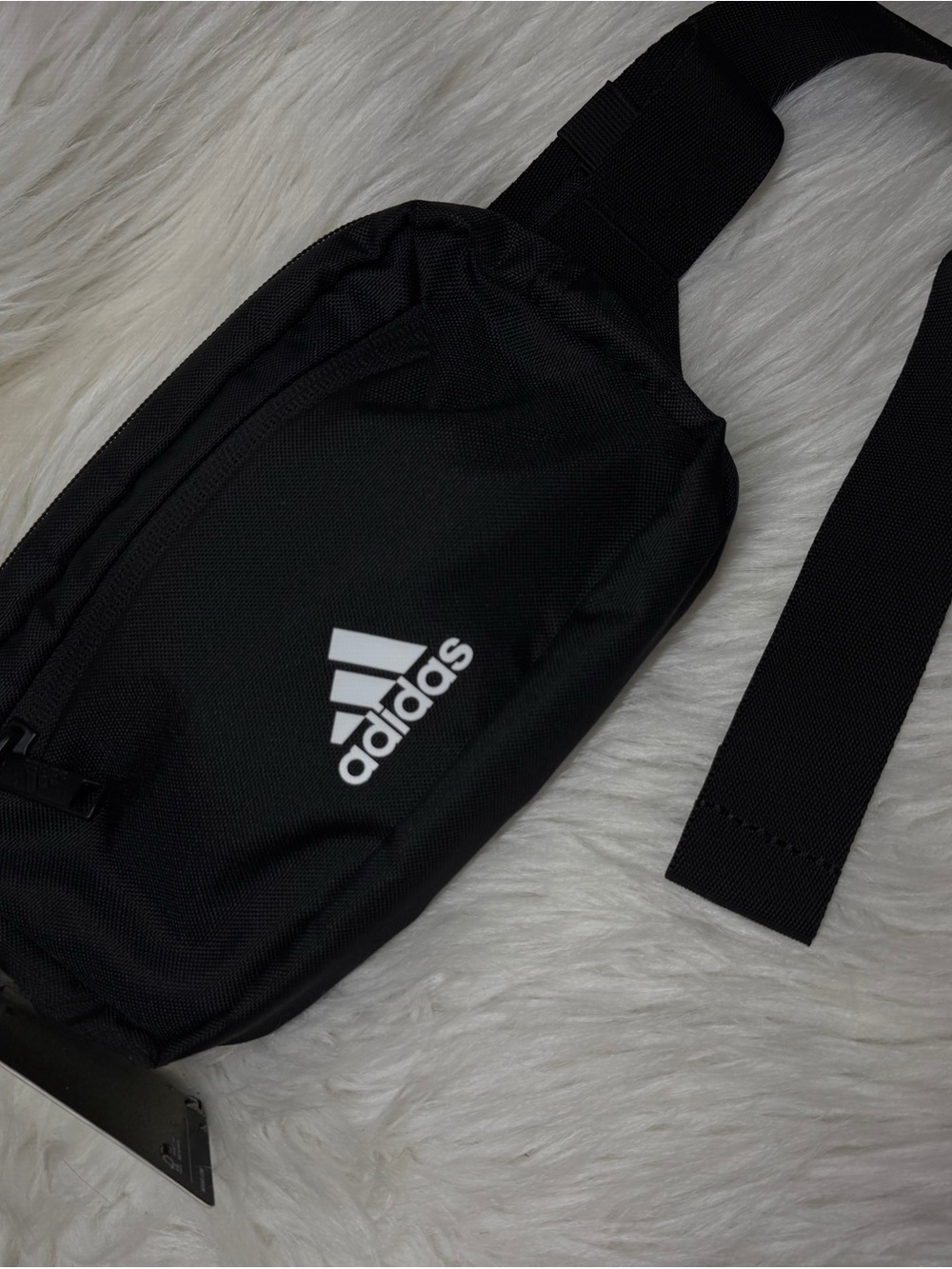 adidas Black Men’s Waist Pack with White Logo